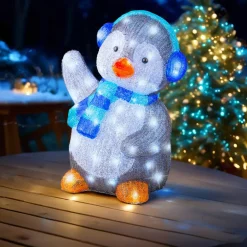 Pinguino luminoso 70 LED (H64 cm) Frizmo Bianco freddo
