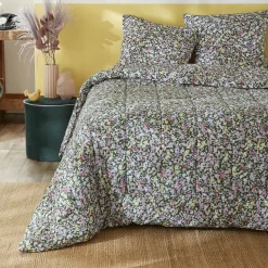 Piumino stampato temperato (140 x 200 cm) e una federa in cotone Myosotis Multicolore