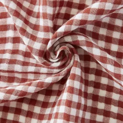 Piumino garza di cotone (90 x 200 cm) Gaïa vichy Terracotta