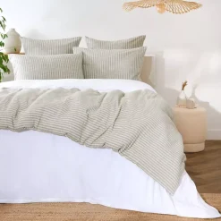 Piumone reversibile in cotone testurizzato e percalle (90 x 220 cm) Alice Verde