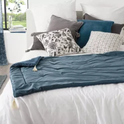 Piumotto velluto (80 x 180 cm) Slow Blu