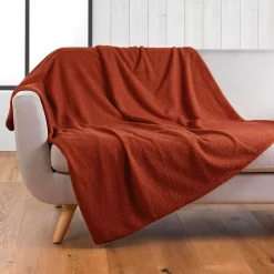 Plaid bouclé (180 x 220 cm) Wooly Terracotta