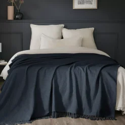 Plaid cotone (180 x 220 cm) Sixtine Blu notte