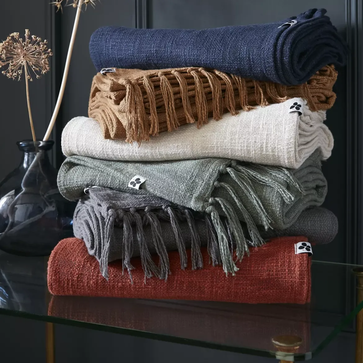 Plaid cotone (180 x 220 cm) Sixtine Blu notte