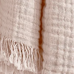 Plaid garza di cotone (160 cm) Gaïa Rosa cipria