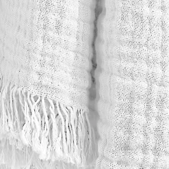 Plaid garza di cotone (220 cm) Gaïa Bianco chantilly