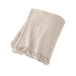 Plaid garza di cotone (220 cm) Gaïa Beige pampa