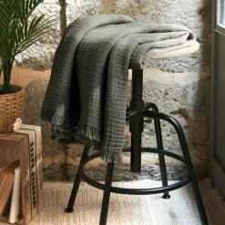 Plaid garza di cotone (160 cm) Gaïa Verde rosmarino