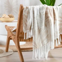 Plaid in cotone (125 x 150 cm) Mekong Beige