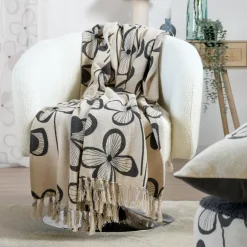 Plaid in cotone riciclato (125 x 150 cm) Tilda Ecru