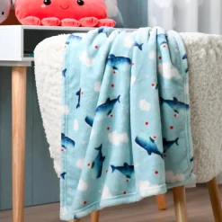 Plaid in flanella per bambini (70 x 100 cm) Moby Blu