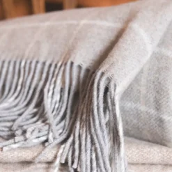 Plaid in lana e cashmere (140 x 200 cm) Camille Grigio