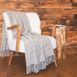 Plaid in lana e cashmere (140 x 200 cm) Camille Grigio