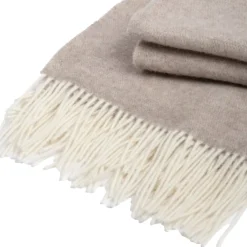 Plaid in lana e cashmere (140 x 200 cm) Côme Beige