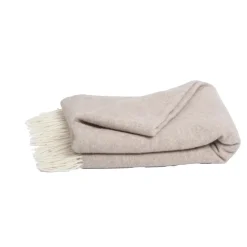 Plaid in lana e cashmere (140 x 200 cm) Côme Beige