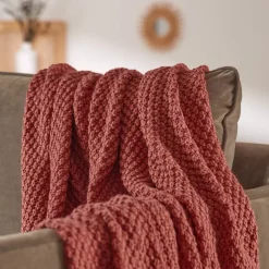 Plaid in maglia (125 x 150 cm) Tessa Terracotta