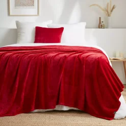 Plaid morbida in flanella (220 x 240 cm) Didou Rosso