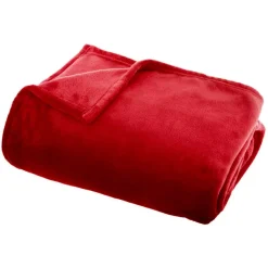 Plaid morbida in flanella (220 x 240 cm) Didou Rosso