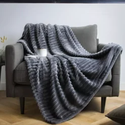 Plaid morbido (150 cm) Kalie Grigio antracite