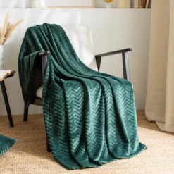 Plaid morbido in flanella (130 x 180 cm) Zag Verde