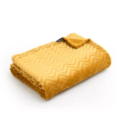 Plaid morbido in flanella (130 x 180 cm) Zag Giallo senape