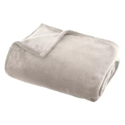 Plaid morbido in flanella (180 x 230 cm) Didou Beige greige