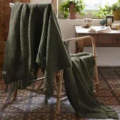 Plaid per divani in materiale riciclato (160 cm) Gabin Verde timo
