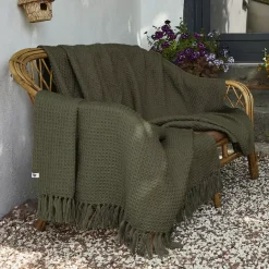 Plaid per divani in materiale riciclato (220 cm) Gabin Verde timo
