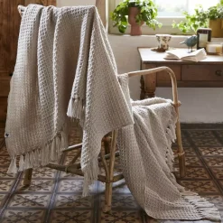 Plaid per divani in materiale riciclato (160 cm) Gabin Beige pampa