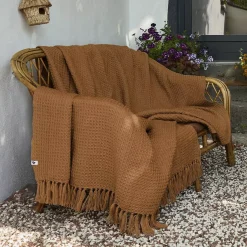 Plaid per divani in materiale riciclato (220 cm) Gabin Camel