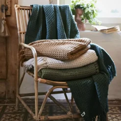 Plaid per divani in materiale riciclato (220 cm) Gabin Beige pampa