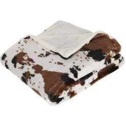 Plaid polaire (160 cm) Vache Marrone