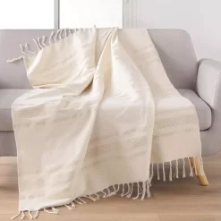 Plaid cotone (150 cm) Doreline Ecru