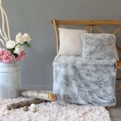 Plaid imitazione pelliccia Orso Grigio