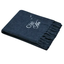 Plaid in cotone morbido (125 x 150 cm) Bordemer Blu navy