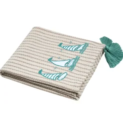 Plaid in cotone riciclato per divano (125 x 150 cm) Barbade Ecru