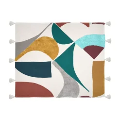 Plaid in cotone riciclato (125 x 150 cm) Blokken Multicolore