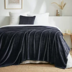 Plaid morbida in flanella (180 x 230 cm) Didou Antracite grigio