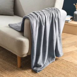 Plaid morbida in flanella (125 x 150 cm) Didou Grigio chiaro