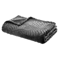 Plaid morbido (150 cm) 3D Feuille Grigio