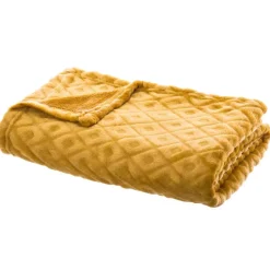 Plaid morbido (150 cm) 3D Losange Giallo ocra