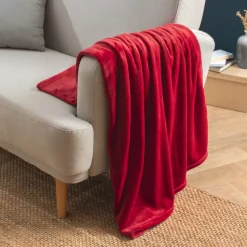 Plaid morbido flanella (125 x 150 cm) Didou Rosso
