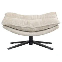 Poggiapiedi in tessuto testurizzato (H45,5 cm) Oblo Beige