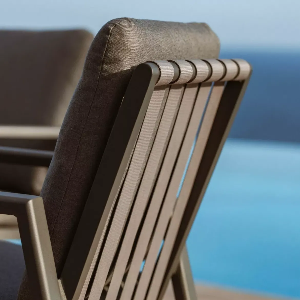 Poltrona da giardino alluminio Long Beach Grigio antracite