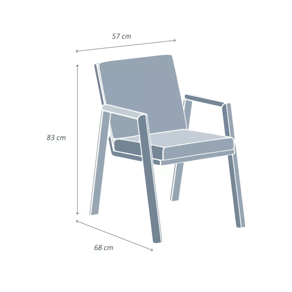 Poltrona da giardino alluminio Long Beach Grigio antracite
