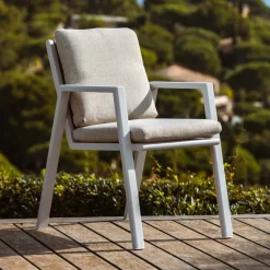 Poltrona da giardino alluminio Long Beach Bianco cenere