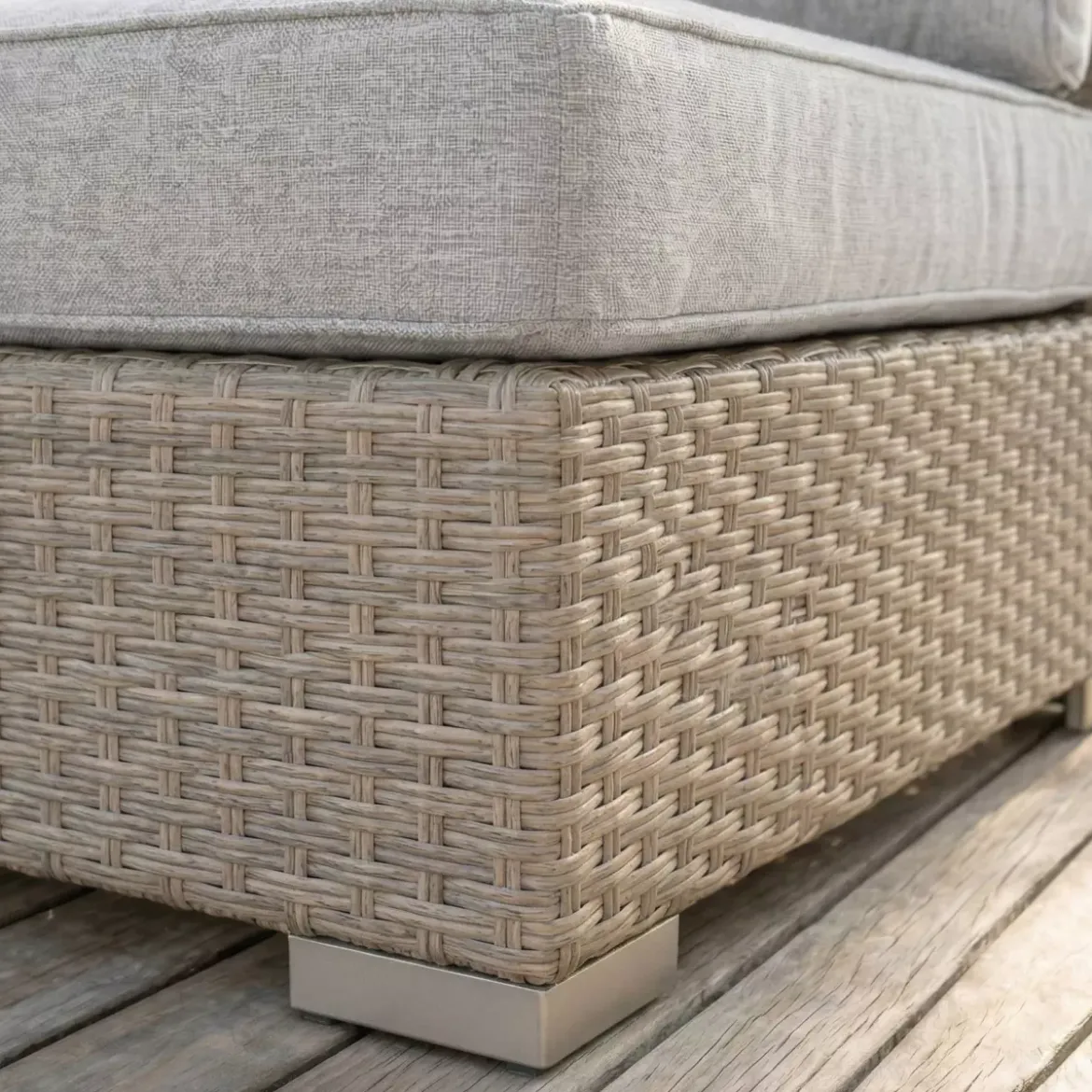 Poltrona da giardino angolare in resina intrecciata Palma Grigio