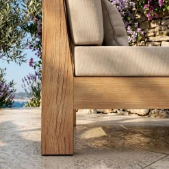 Poltrona da giardino angolare legno di acacia Bornéo Sabbia