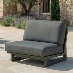 Poltrona da giardino in alluminio Long Beach Grigio antracite