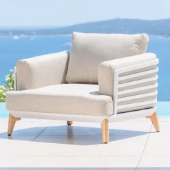 Poltrona da giardino in alluminio Monte Carlo Bianco e tortora